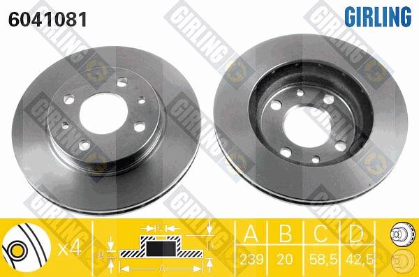 Girling 6041081 - Тормозной диск autosila-amz.com