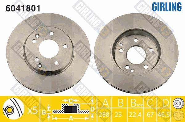 Girling 6041801 - Тормозной диск autosila-amz.com