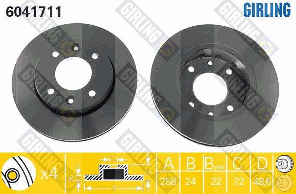 Girling 6041711 - Тормозной диск autosila-amz.com