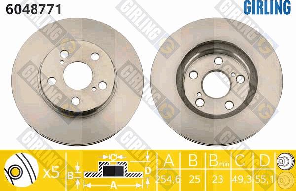 Girling 6048771 - Тормозной диск autosila-amz.com