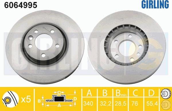 Girling 6064995 - Тормозной диск autosila-amz.com