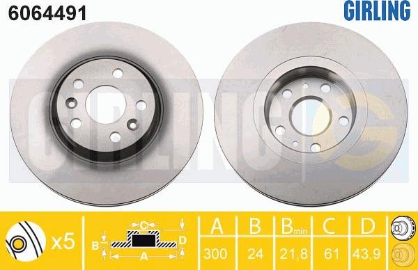 Girling 6064491 - Тормозной диск autosila-amz.com