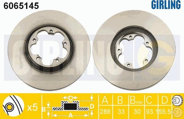 Girling 6065145 - Тормозной диск autosila-amz.com