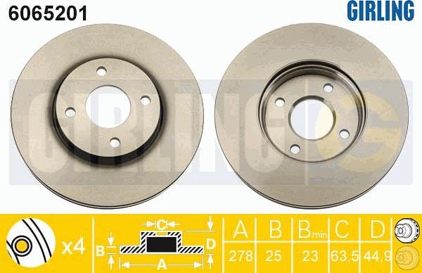 Girling 6065201 - Тормозной диск autosila-amz.com