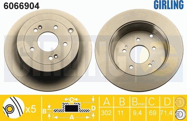 Girling 6066904 - Тормозной диск autosila-amz.com