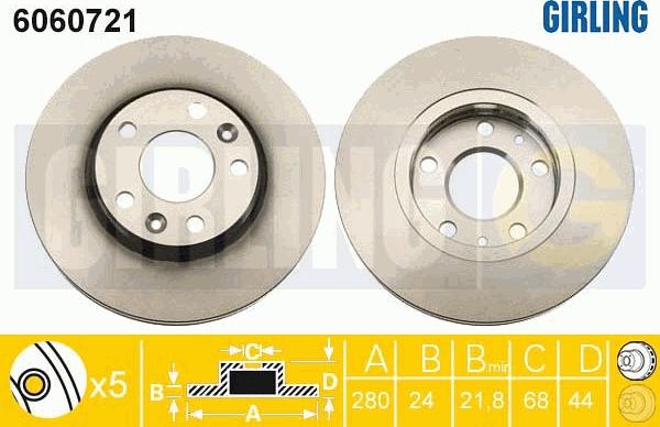 Girling 6060721 - Тормозной диск autosila-amz.com