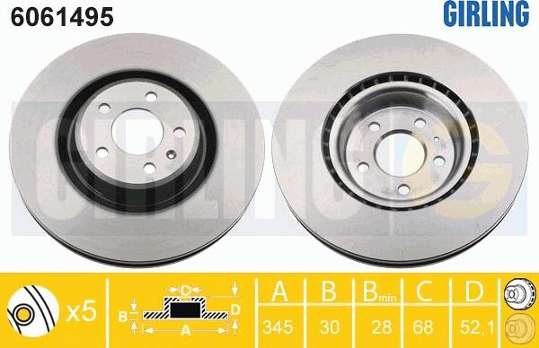 Girling 6061495 - Тормозной диск autosila-amz.com