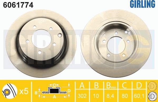 Girling 6061774 - Тормозной диск autosila-amz.com