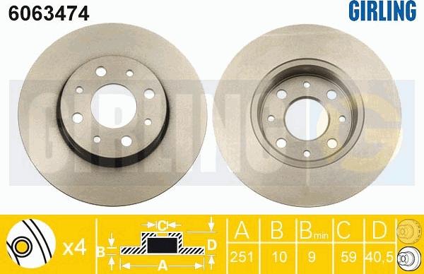 Girling 6063474 - Тормозной диск autosila-amz.com