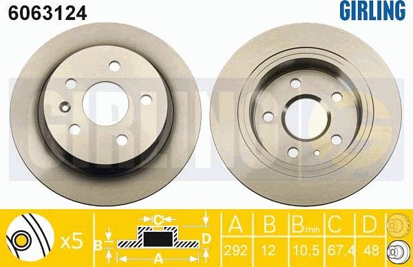 Girling 6063124 - Тормозной диск autosila-amz.com