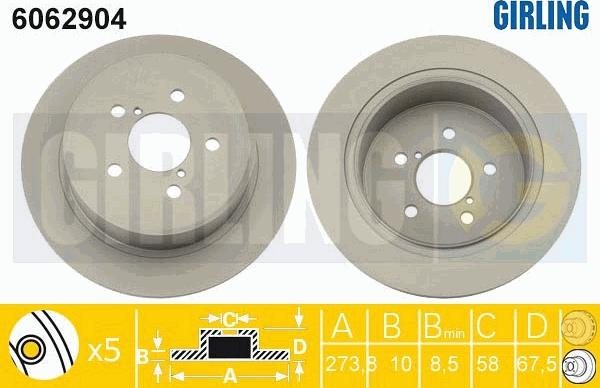 Girling 6062904 - Тормозной диск autosila-amz.com