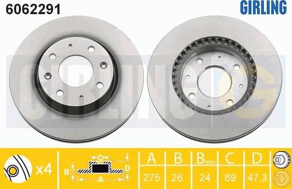 Girling 6062291 - Тормозной диск autosila-amz.com