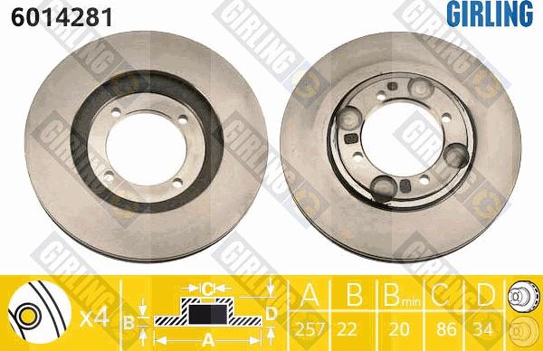 Girling 6014281 - Тормозной диск autosila-amz.com