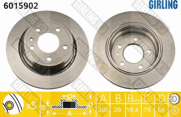 Girling 6015902 - Тормозной диск autosila-amz.com