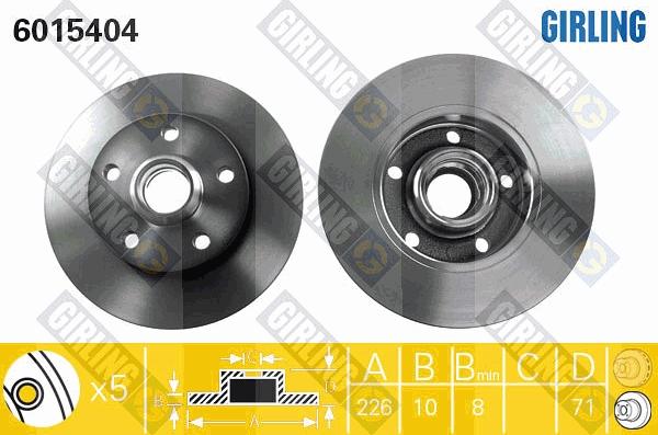 Girling 6015404 - Тормозной диск autosila-amz.com