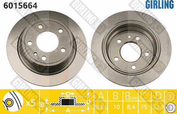 Girling 6015664 - Тормозной диск autosila-amz.com