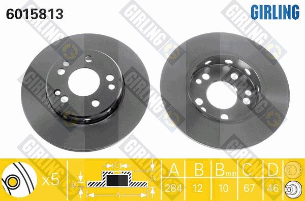 Girling 6015813 - Тормозной диск autosila-amz.com