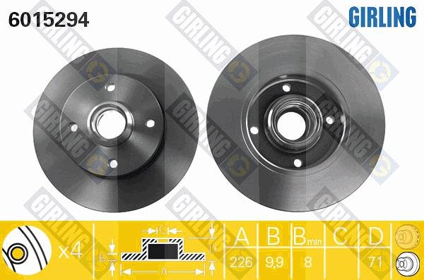 Girling 6015294 - Тормозной диск autosila-amz.com