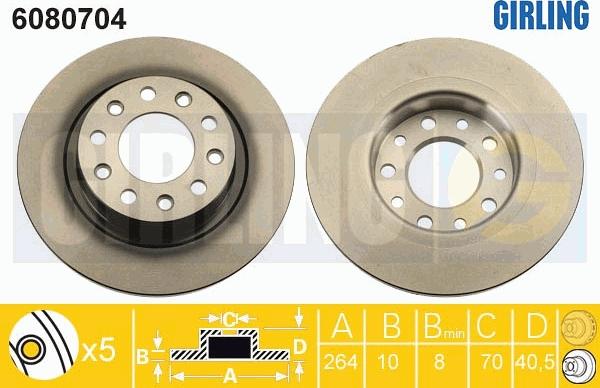 Girling 6080704 - Тормозной диск autosila-amz.com