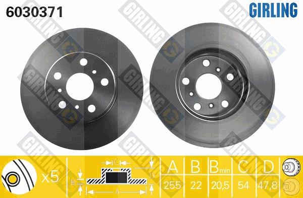 Girling 6030371 - Тормозной диск autosila-amz.com