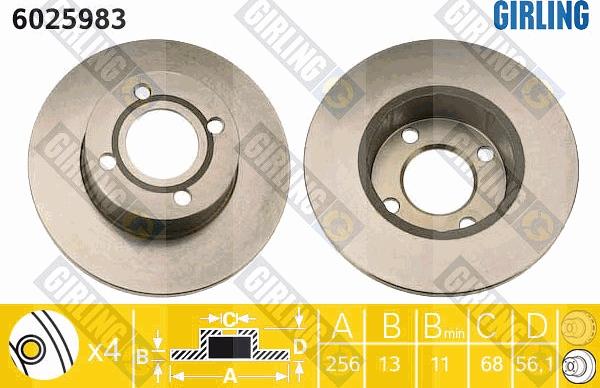 Girling 6025983 - Тормозной диск autosila-amz.com