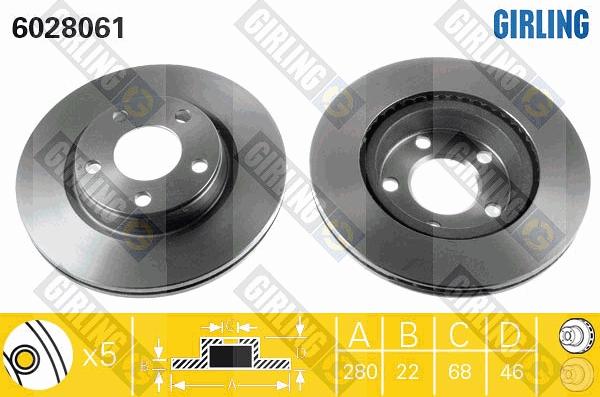 Girling 6028061 - Тормозной диск autosila-amz.com