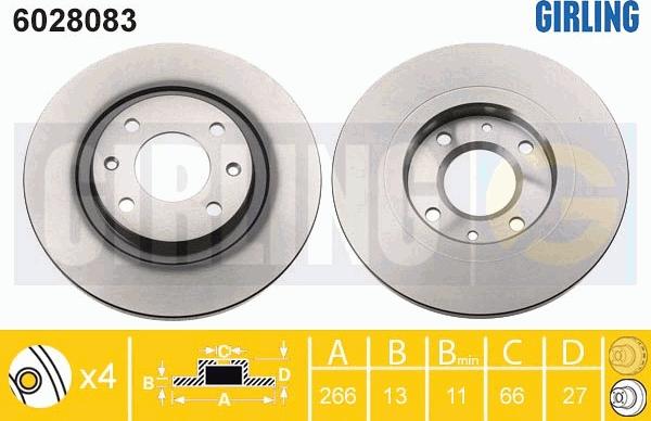 Girling 6028083 - Тормозной диск autosila-amz.com