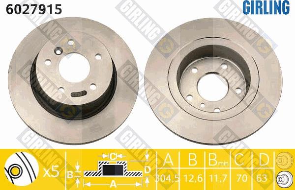 Girling 6027915 - Тормозной диск autosila-amz.com