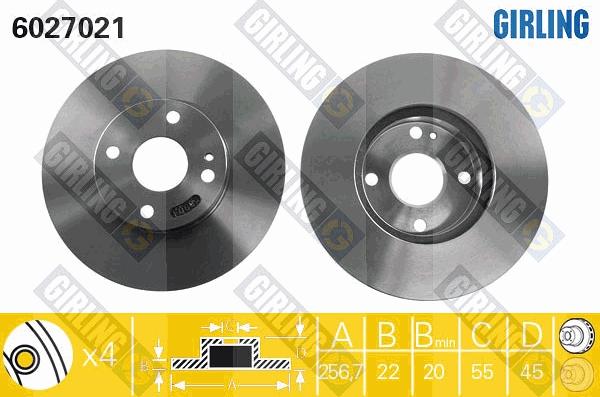 Girling 6027021 - Тормозной диск autosila-amz.com