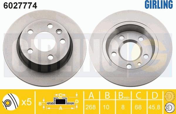 Girling 6027774 - Тормозной диск autosila-amz.com