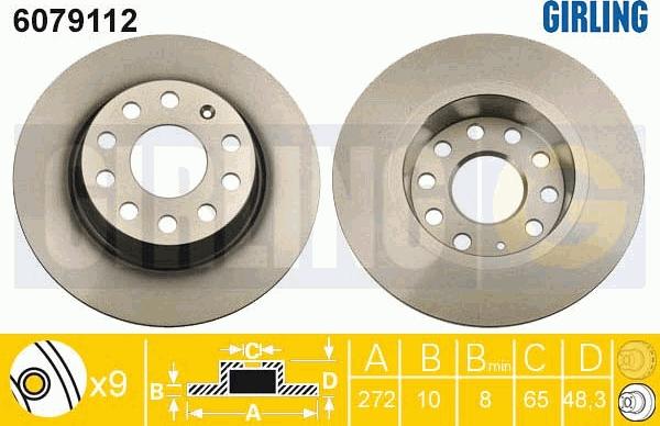 Girling 6079112 - Тормозной диск autosila-amz.com