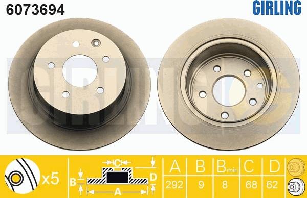 Girling 6073694 - Тормозной диск autosila-amz.com