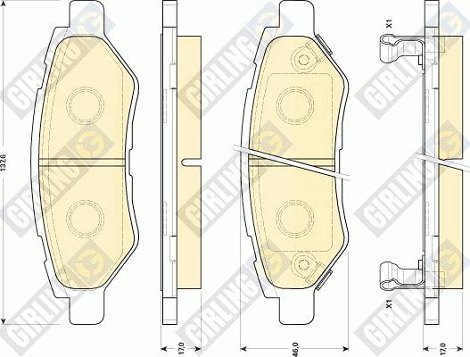 Girling 6146029 - Тормозные колодки, дисковые, комплект autosila-amz.com