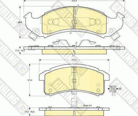 Girling 6140549 - Тормозные колодки, дисковые, комплект autosila-amz.com