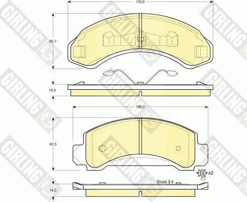 Girling 6140043 - Тормозные колодки, дисковые, комплект autosila-amz.com