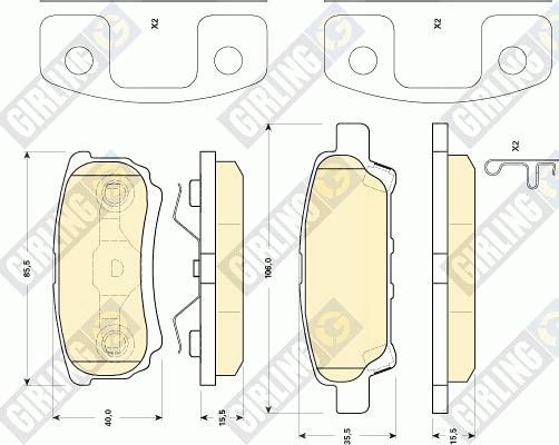 Girling 6141439 - Тормозные колодки, дисковые, комплект autosila-amz.com