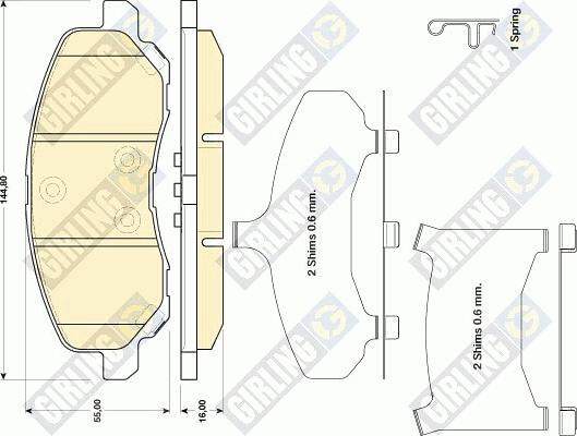 Girling 6141429 - Тормозные колодки, дисковые, комплект autosila-amz.com