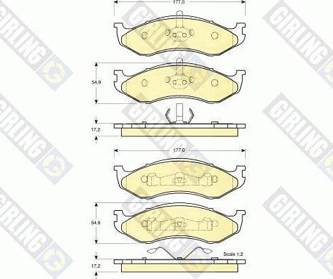 Girling 6141045 - Тормозные колодки, дисковые, комплект autosila-amz.com