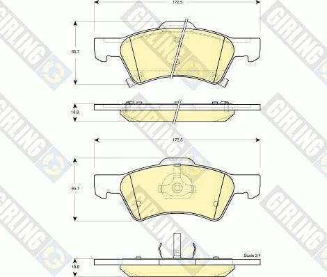 Girling 6141292 - Тормозные колодки, дисковые, комплект autosila-amz.com