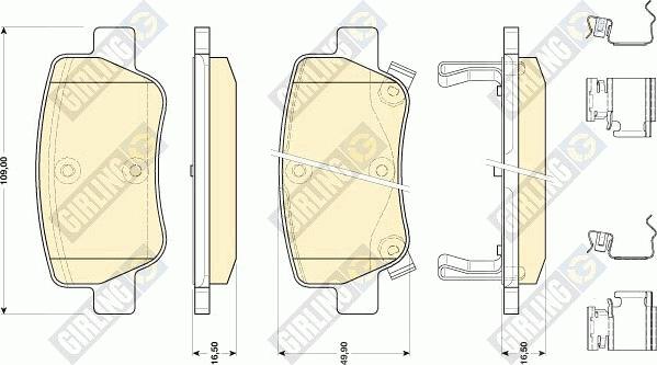 Girling 6141754 - Тормозные колодки, дисковые, комплект autosila-amz.com