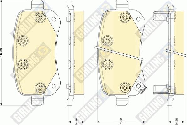 Girling 6141761 - Тормозные колодки, дисковые, комплект autosila-amz.com