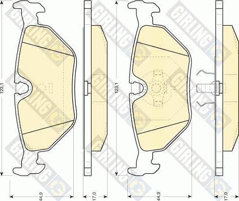 Girling 6109172 - Колодки торм. диск. задние BMW E34 E32 E36 E30 88-95 123,1X44,9X17mm 34211158266 autosila-amz.com