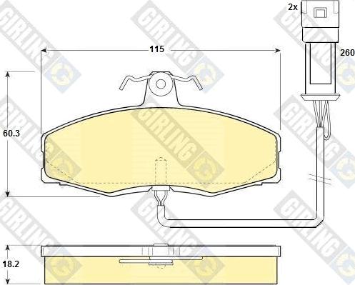 Girling 6104401 - Тормозные колодки, дисковые, комплект autosila-amz.com