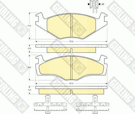 Girling 6104595 - Тормозные колодки, дисковые, комплект autosila-amz.com