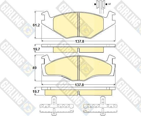 Girling 6104545 - Тормозные колодки, дисковые, комплект autosila-amz.com