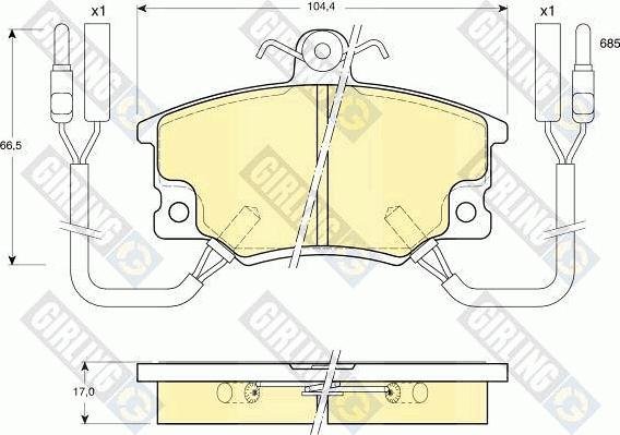 Girling 6104571 - Тормозные колодки, дисковые, комплект autosila-amz.com