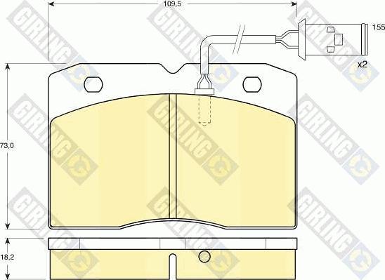 Girling 6104789 - Тормозные колодки, дисковые, комплект autosila-amz.com