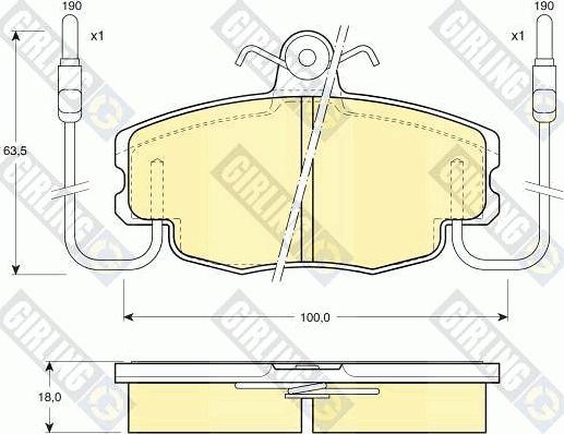 Girling 6108071 - Тормозные колодки, дисковые, комплект autosila-amz.com