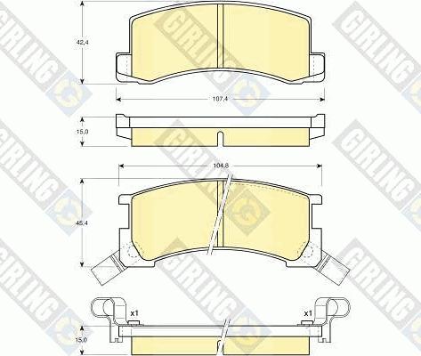 Girling 6108719 - Тормозные колодки, дисковые, комплект autosila-amz.com