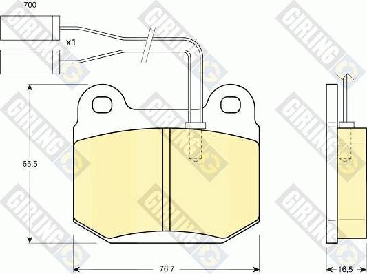 Girling 6103642 - Тормозные колодки, дисковые, комплект autosila-amz.com